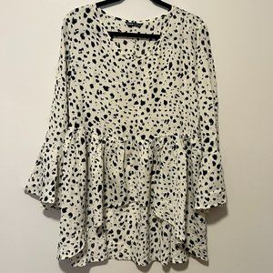 SHEIN Printed High Low Top